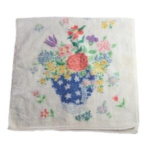 VTG Floral Hand Towel Barbara Brody for Martex Made in USA 30x16‎